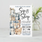 Holiday Sip and Shop Einladung (Stehend Vorderseite)