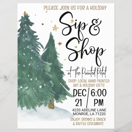 Holiday Sip and Shop Flyer (Vorne)