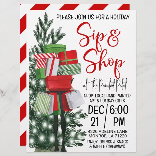 Holiday Sip and Shop Flyer Briefbogen (Vorne/Hinten)