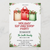 Holiday Sip and Shop Invitation Einladung (Vorderseite)