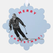 Holiday Skier - Abfahrt Skifahren Ornament Karte (Rückseite)