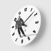 Holiday Skier - Abfahrt Skifahren Runde Wanduhr (Winkel)
