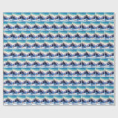 Holiday Skier auf dem Berg Geschenkpapier (Flach)