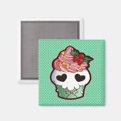 Holiday Skull Cupcake Magnet (Vorderseite/Rückseite)