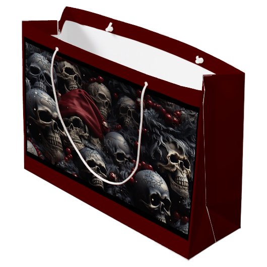 Holiday Skull Geschenktasche Große Geschenktüte (Rückseite Schrägansicht)