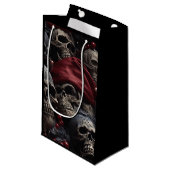 Holiday Skull Geschenktasche (schwarz) Kleine Geschenktüte (Vorderseite Schrägansicht)