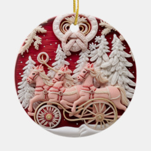 Holiday Sleigh Ride Keramik Ornament