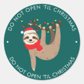 Holiday Sloth - Fügen Sie Ihren eigenen Text Weihn Runder Aufkleber (Vorderseite)