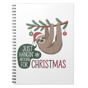 Holiday Sloth - Just Hangin’ Around zu Weihnachten Notizblock