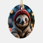 Holiday Sloth Keramik Ornament (Rechts)