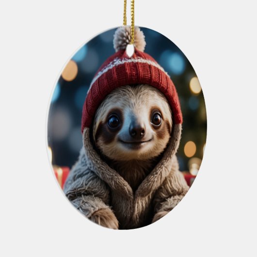 Holiday Sloth Keramik Ornament (Rechts)