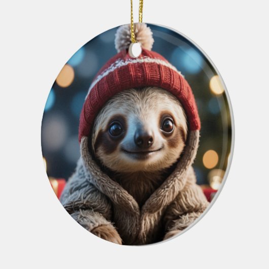 Holiday Sloth Keramik Ornament (Links)