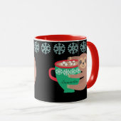 Holiday Sloth Personalisiert Black Red Tasse (VorderseiteRechts)