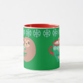 Holiday Sloth Personalisiert Red Green Tasse (Zentrum)