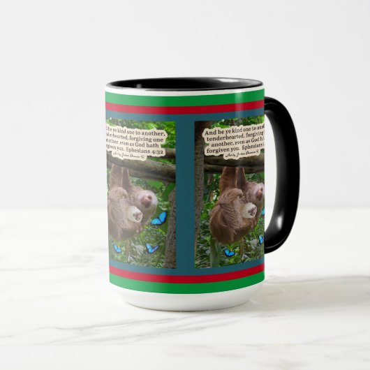 Holiday Sloth Scripture: Ephesianer 4:32 Tasse (VorderseiteRechts)