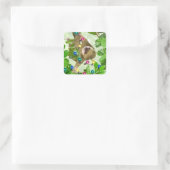 Holiday Sloth Square Sticker (Tasche)