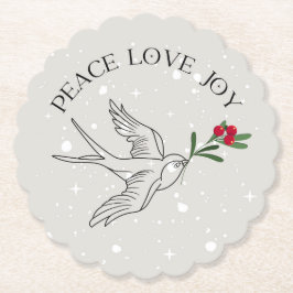 Holiday Snow Bird Berries Drinks Untersetzer