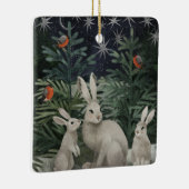 Holiday Snow Bunnies, Personalisiert Keramikornament (Rechts)