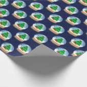 Holiday Snow Globe Christmas Tree Pattern Geschenkpapier (Ecke)