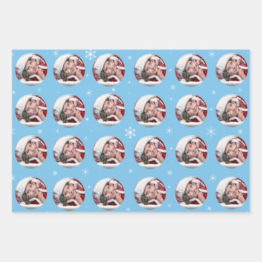 Holiday Snow Globe Custom Foto Template Geschenkpapier Set (Vorderseite 3)