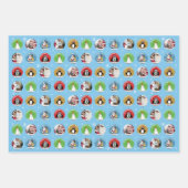 Holiday Snow Globe Maßgeschneiderte Drei-Foto-Vorl Geschenkpapier Set (Vorderseite)