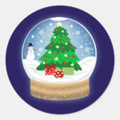 Holiday Snow Globe Runder Aufkleber (Vorderseite)