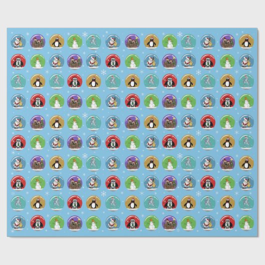 Holiday Snow Globes Geschenkpapier (Flach)