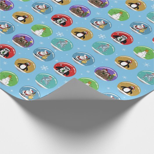 Holiday Snow Globes Geschenkpapier (Ecke)