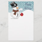 Holiday Snow Man Stationery