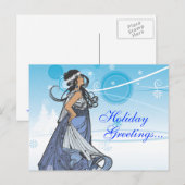 Holiday Snow Queen Feiertagspostkarte (Vorne/Hinten)