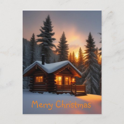 Holiday Snow Scene Postkarte (Vorderseite)
