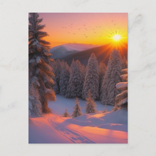 Holiday Snow Scene Postkarte (Vorderseite)