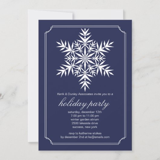 Holiday Snowflake Einladung (Vorderseite)