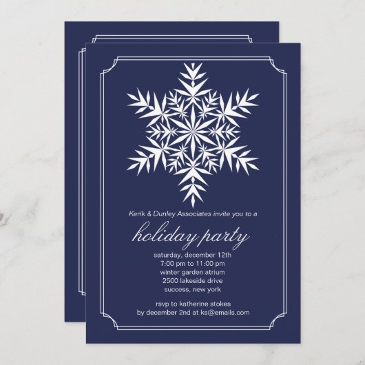 Holiday Snowflake Einladung (Vorne/Hinten)