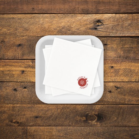 Holiday Snowflake Fügen Sie Ihren Namen Text hinzu Serviette