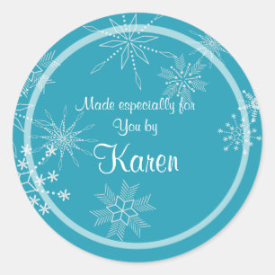 Holiday Snowflake Geschenksticker Runder Aufkleber