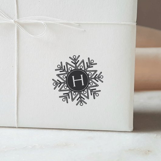 Holiday Snowflake Monogram Permastempel