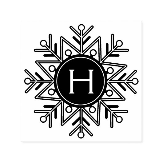 Holiday Snowflake Monogram Permastempel (Design)