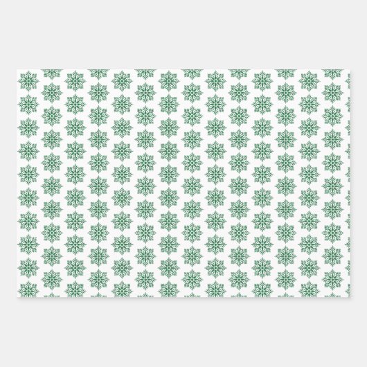 Holiday Snowflake Plaid Pattern Green Geschenkpapier Set (Vorderseite 2)