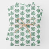 Holiday Snowflake Plaid Pattern Green Geschenkpapier Set (Beispiel)