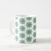 Holiday Snowflake Plaid Pattern Green Kaffeetasse (Vorderseite Links)