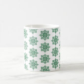 Holiday Snowflake Plaid Pattern Green Kaffeetasse (Mittel)