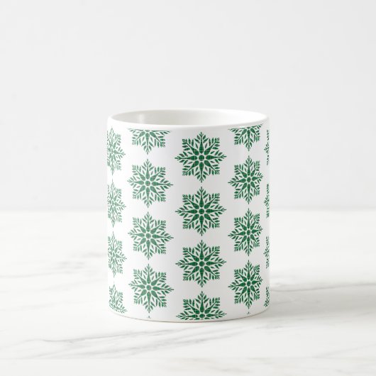 Holiday Snowflake Plaid Pattern Green Kaffeetasse (Mittel)