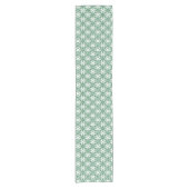 Holiday Snowflake Plaid Pattern Green Table Runner Kurzer Tischläufer (Vorderseite)