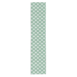 Holiday Snowflake Plaid Pattern Green Table Runner Kurzer Tischläufer