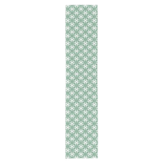 Holiday Snowflake Plaid Pattern Green Table Runner Kurzer Tischläufer (Vorderseite)