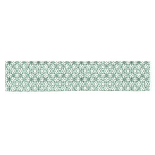 Holiday Snowflake Plaid Pattern Green Table Runner Kurzer Tischläufer (Horizontal)