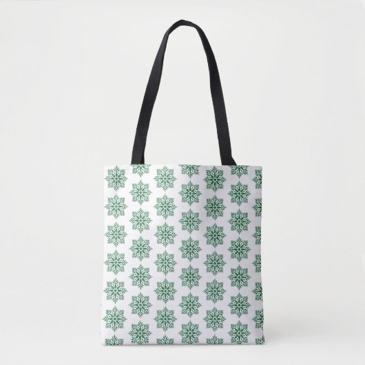 Holiday Snowflake Plaid Pattern Green Tasche (Vorderseite)