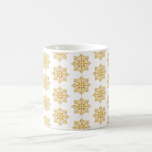 Holiday Snowflake Plaid Pattern Yellow Kaffeetasse (Mittel)