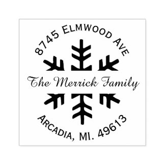 Holiday Snowflake Rücksendeadresse Gummi Briefmark Gummistempel